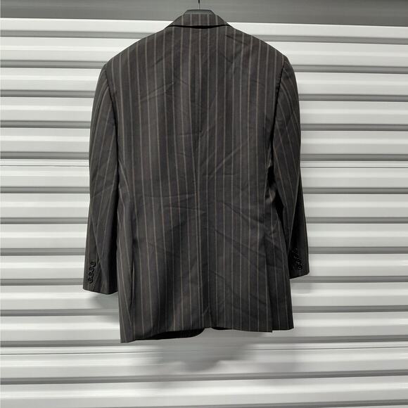 Canali Mens Sport Coat EU50 40R Wool Charcoal Gray Pinstripe Blazer Jacket Italy - Picture 2 of 11